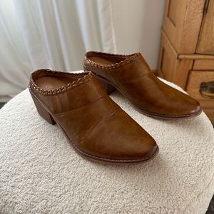 Leather Slide On Mules, size 8